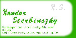 nandor sterbinszky business card